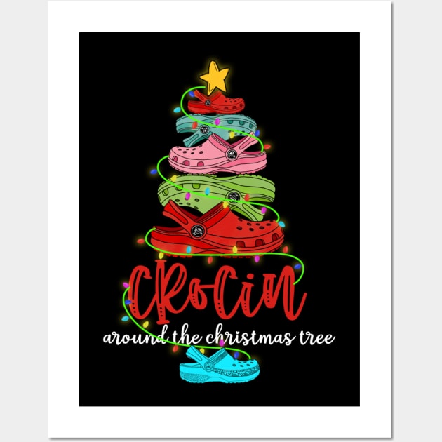 Crocin around the christmas tree Funny Christmas 2020 Gift Wall Art by Foatui